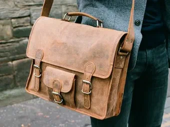Classic leather bag for men with durable design and premium finish